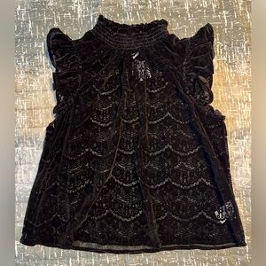 Express - NWT - Black Lace/Velvet Top